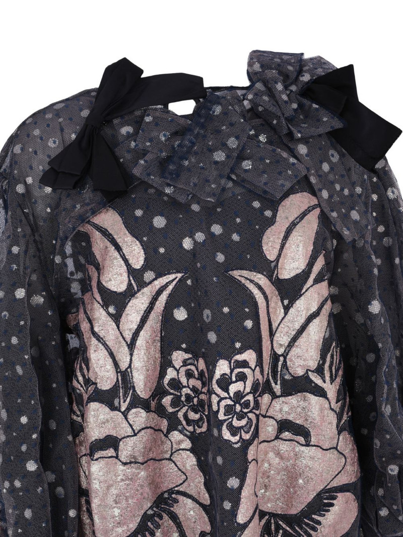 gathered-sleeve double layer blouse 3