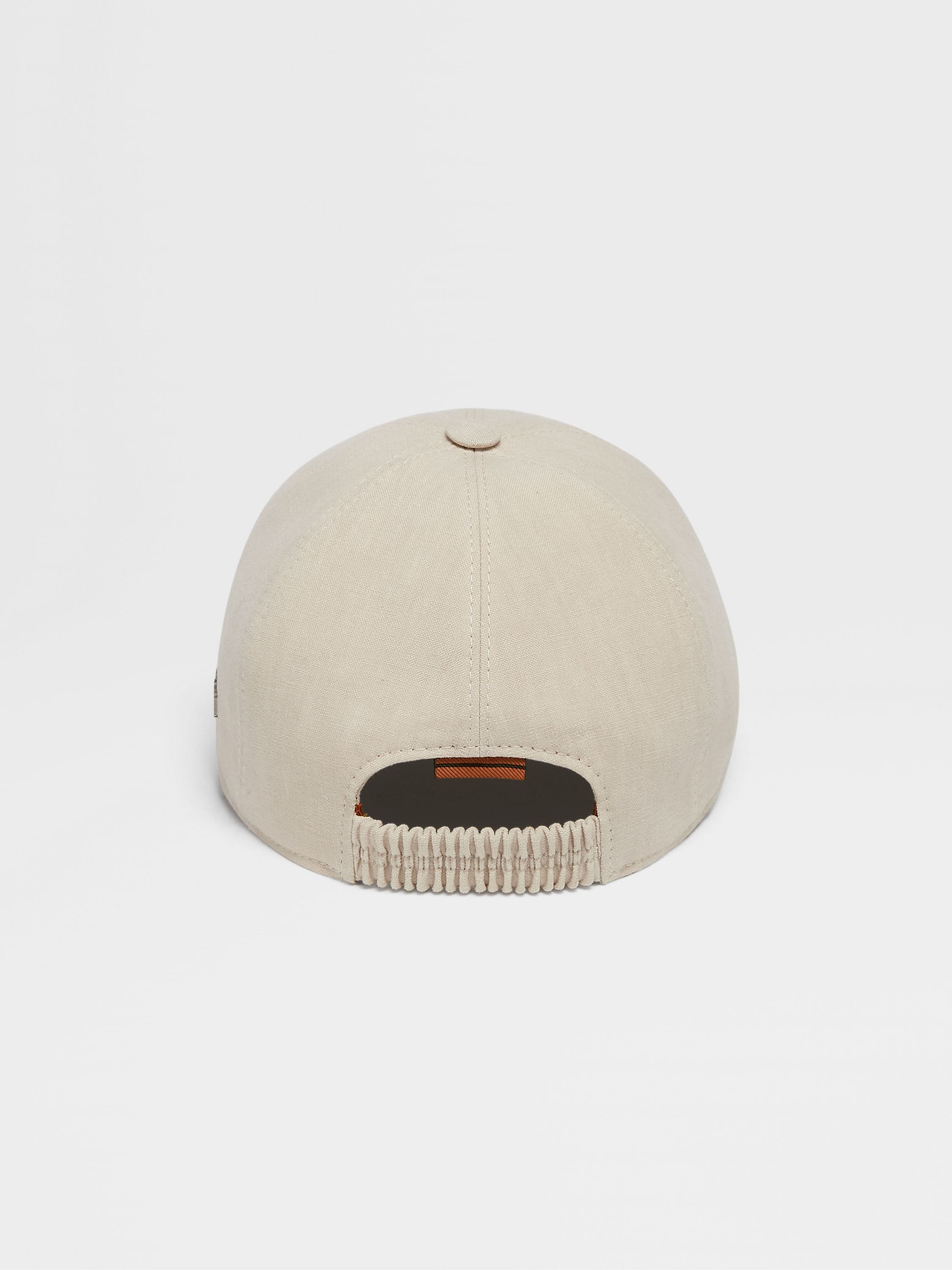 BEIGE LINEN BASEBALL CAP - 3