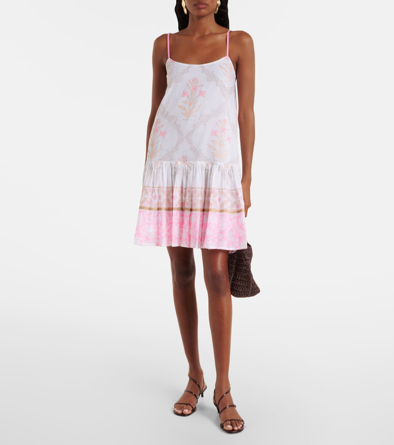juliet dunn Floral ruched cotton minidress outlook