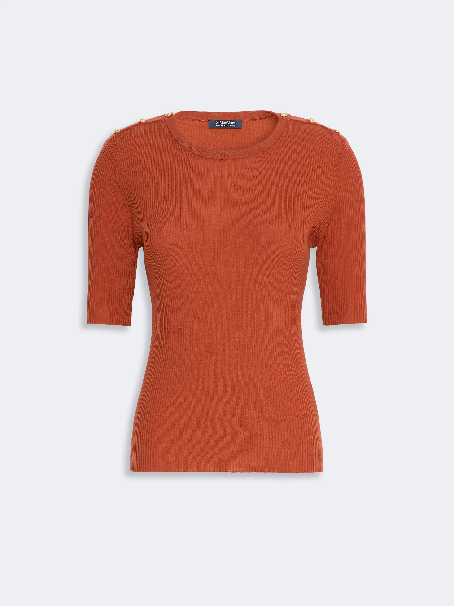 RIVIERA Ribbed woollen yarn jumper - ORANGE - 1