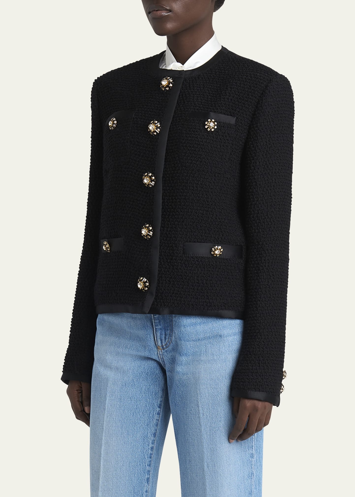 Jeweled Button Boucle Jacket - 4