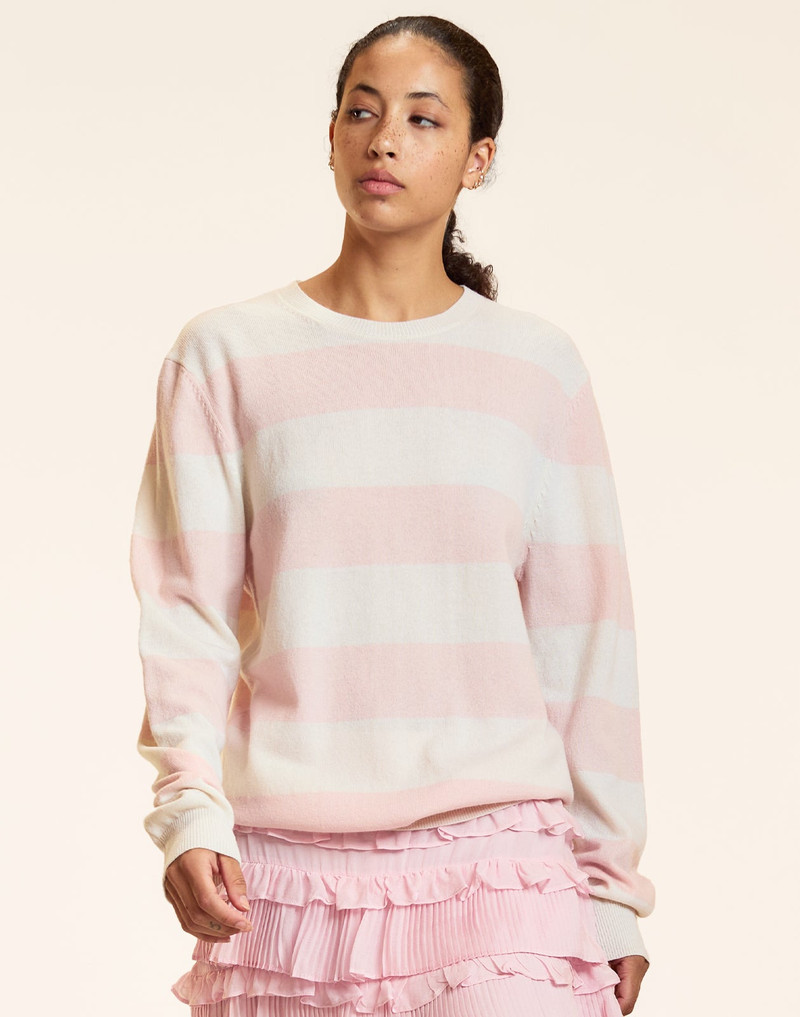 CYNTHIA ROWLEY Lucky Stripes Cashmere Sweater outlook