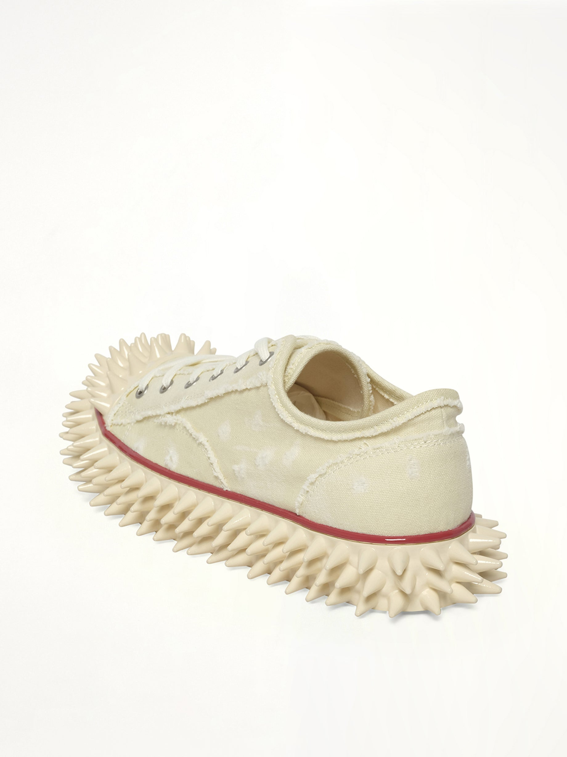 Spiky Canvas Sneaker in Ivory - 3