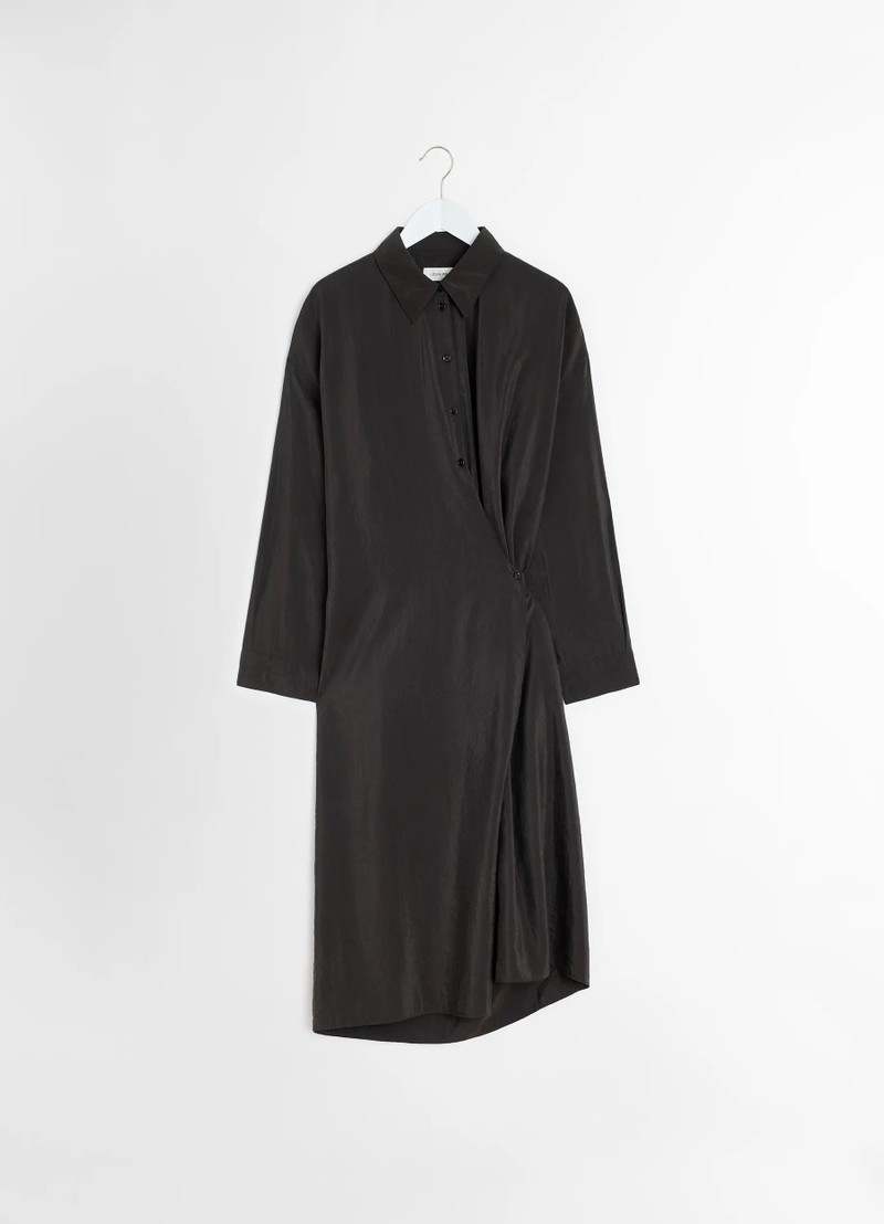 STRAIGHT COLLAR TWISTED DRESS - 1
