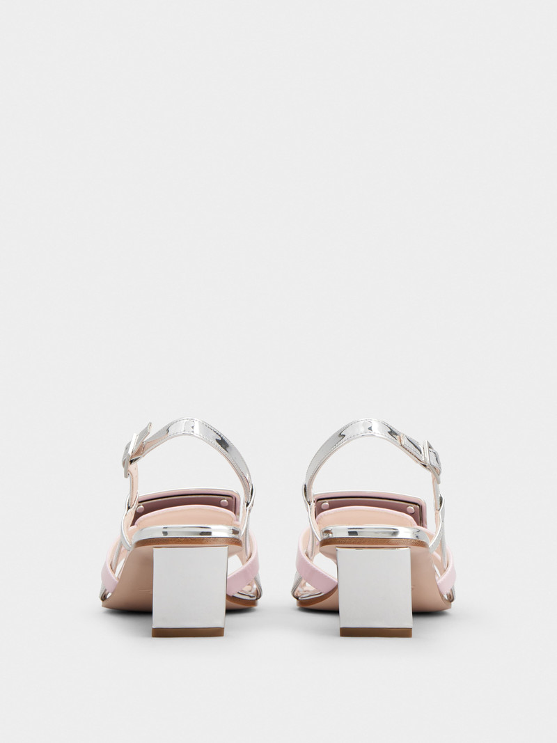 Belle Vivier Metal Buckle Sandals in Patent Leather 5