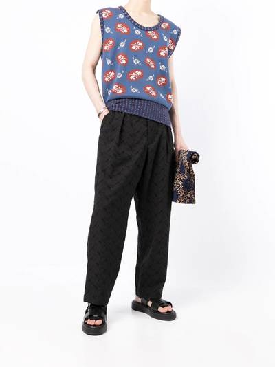 Sasquatchfabrix. floral-embroidery drop-crotch trousers outlook