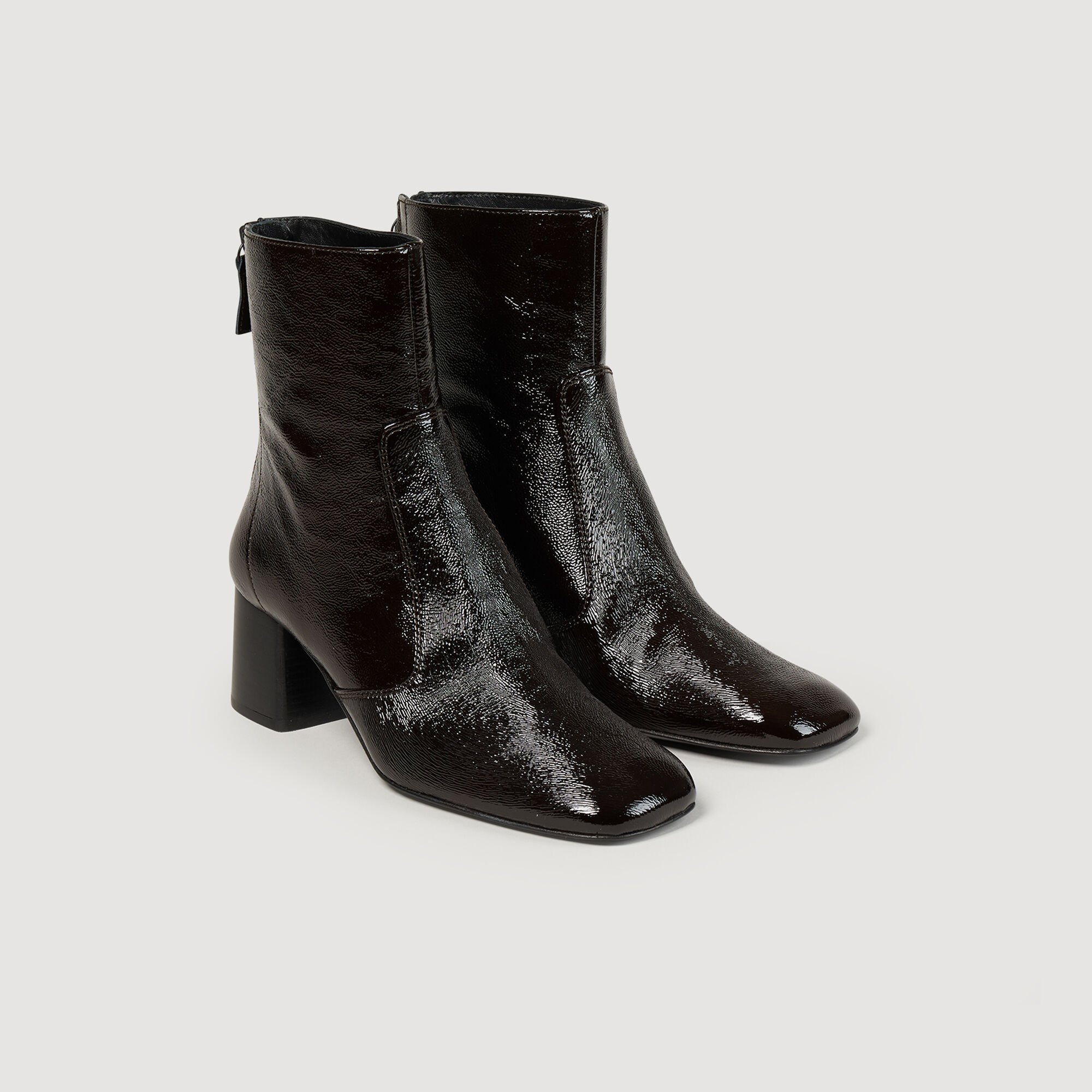 CRACKED LEATHER ANKLE BOOTS - 3