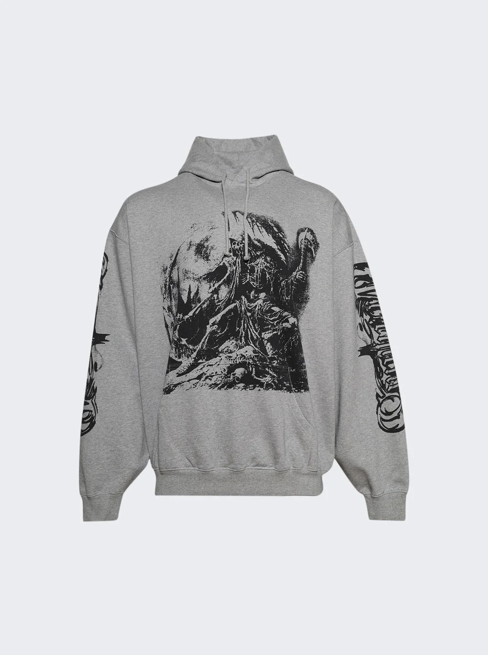 Goth Oversized Hoodie Grey Melange - 1