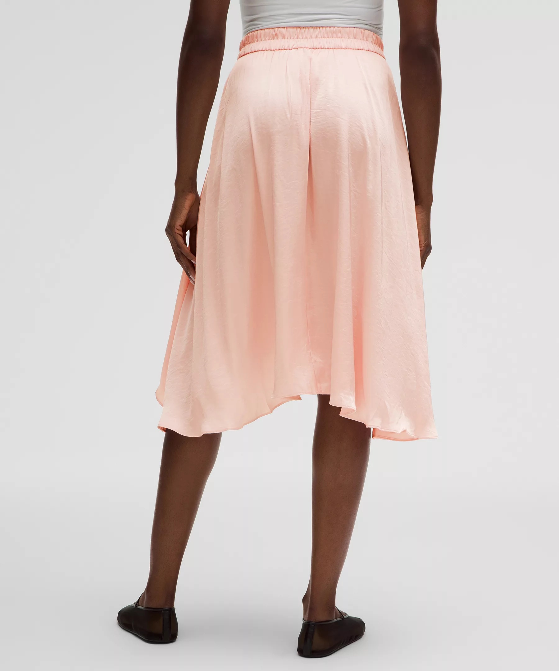 Midi-Length Satin Wrap Skirt - 3