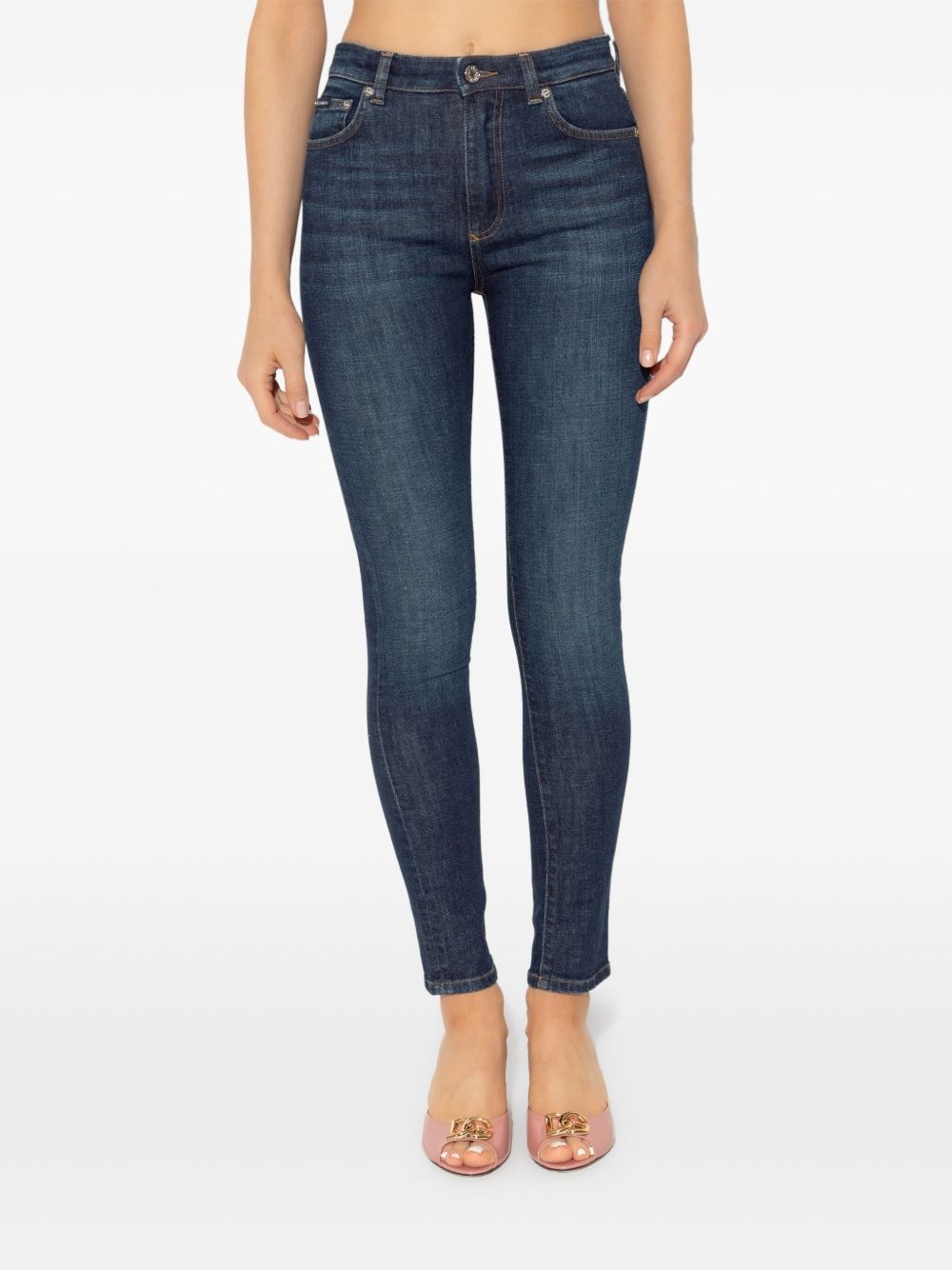 logo-plaque skinny jeans - 3