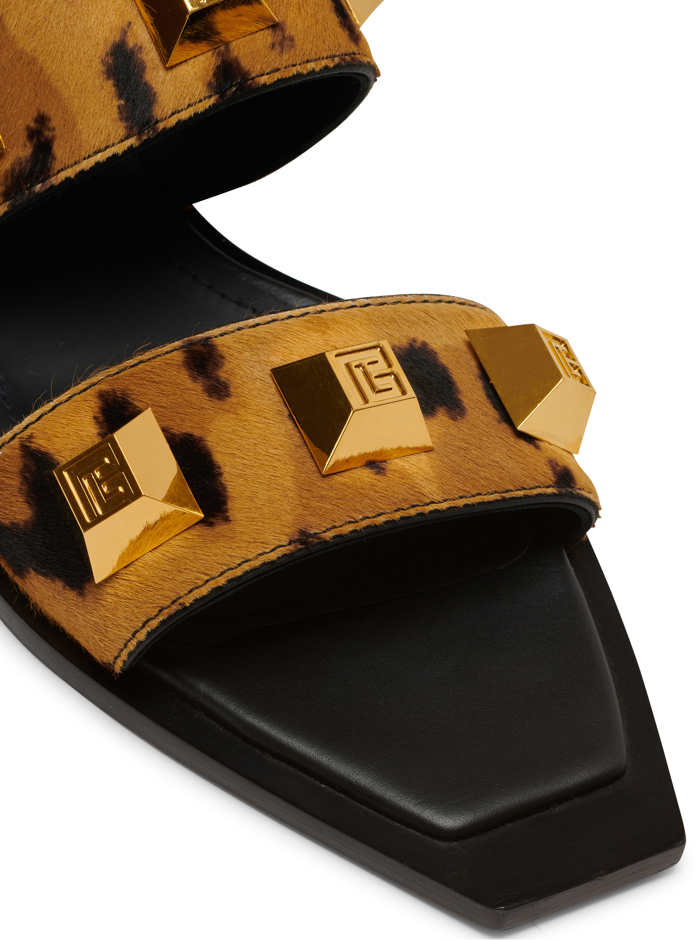 Ana flat mules in leopard-effect leather - 5