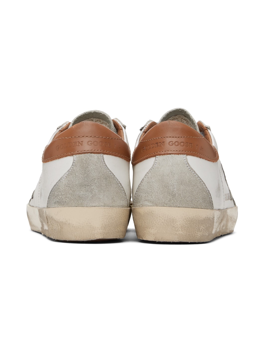 SSENSE Exclusive White & Brown Super-Star Sneakers - 2