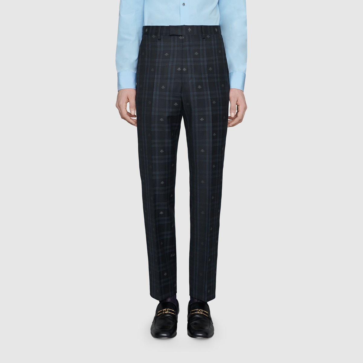 Fitted bee check wool suit - 5