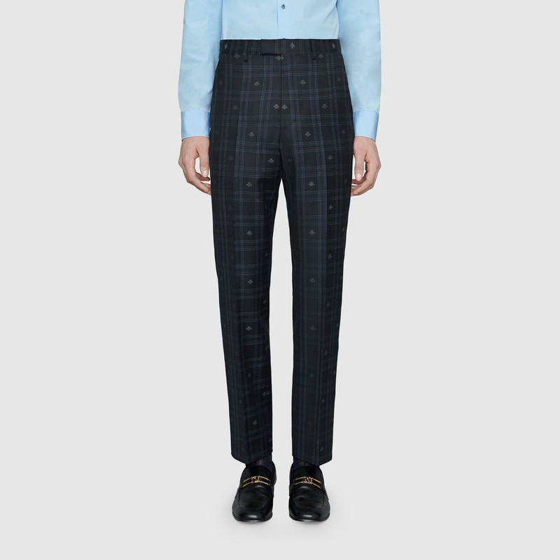 Fitted bee check wool suit 5