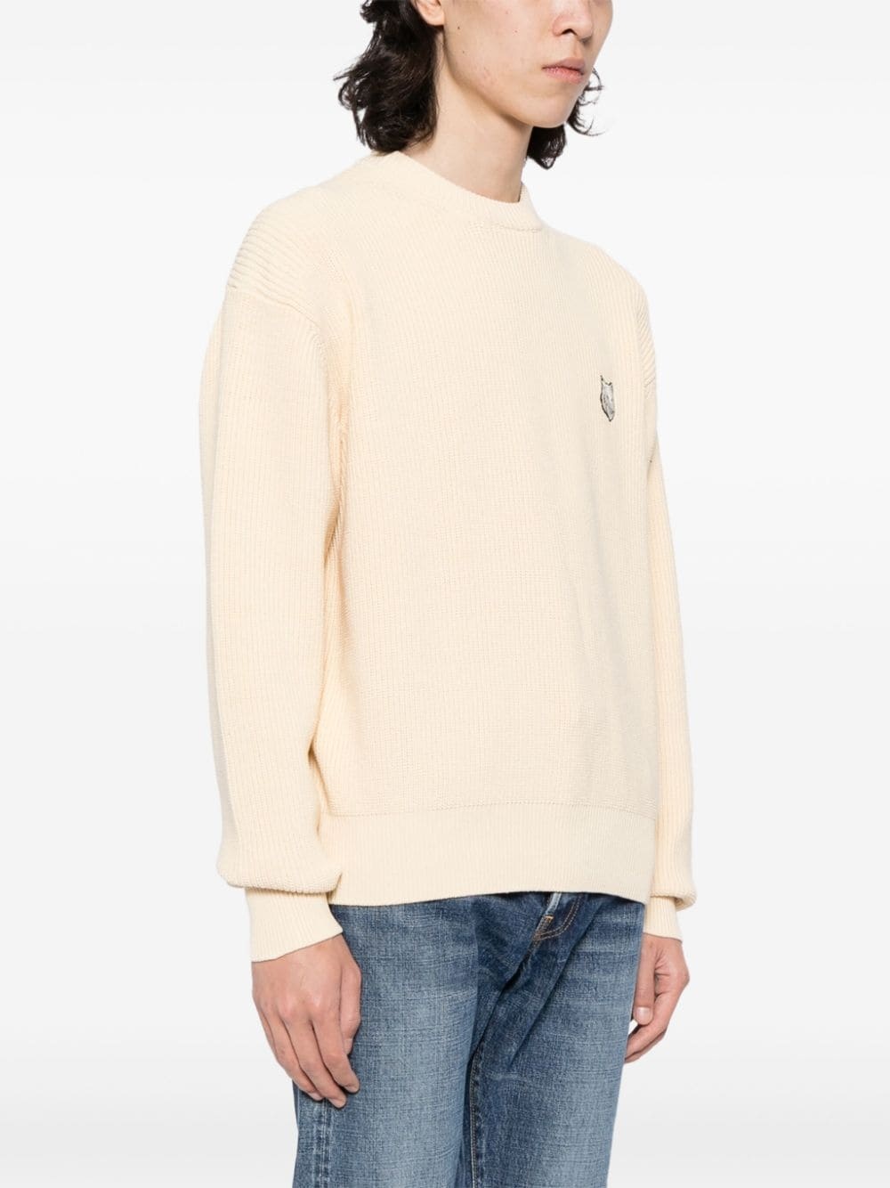 signature fox embroidery knitted jumper - 3