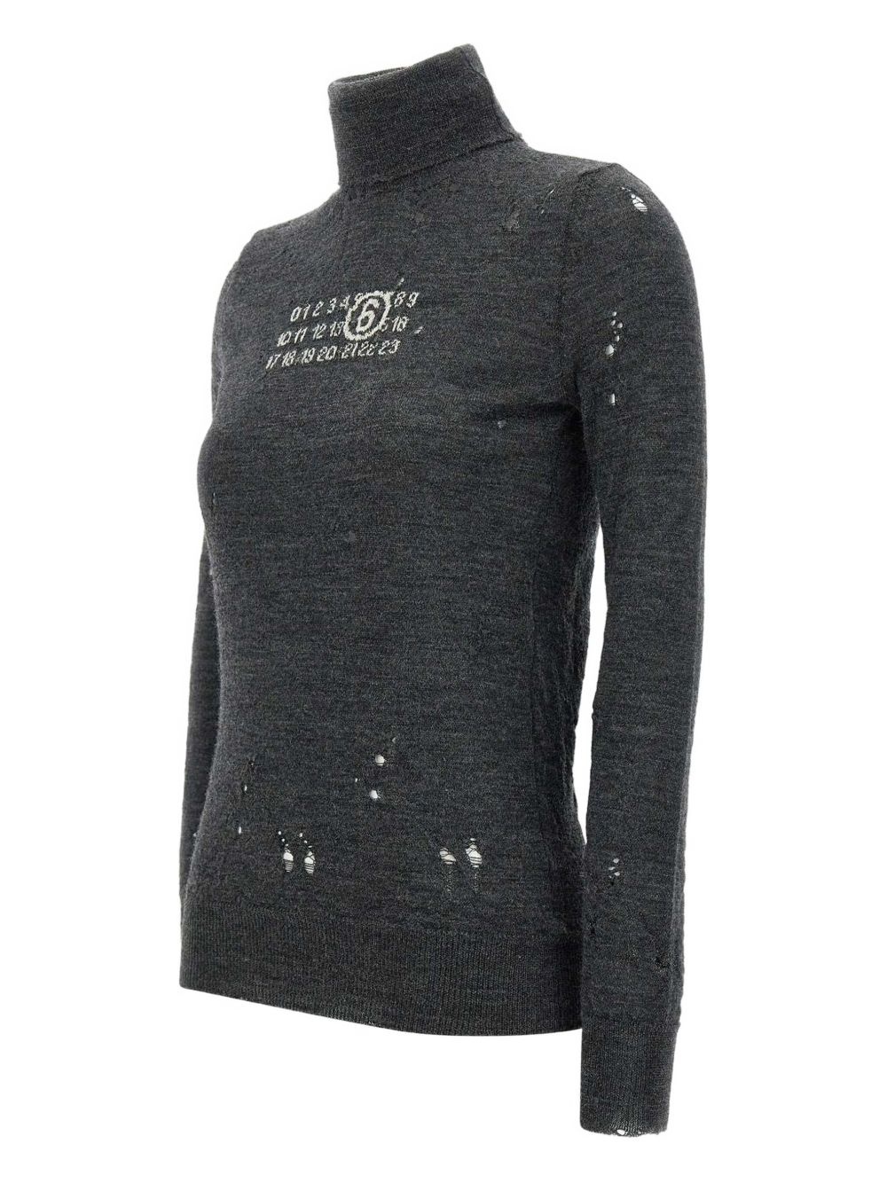 distressed wool sweater - 3