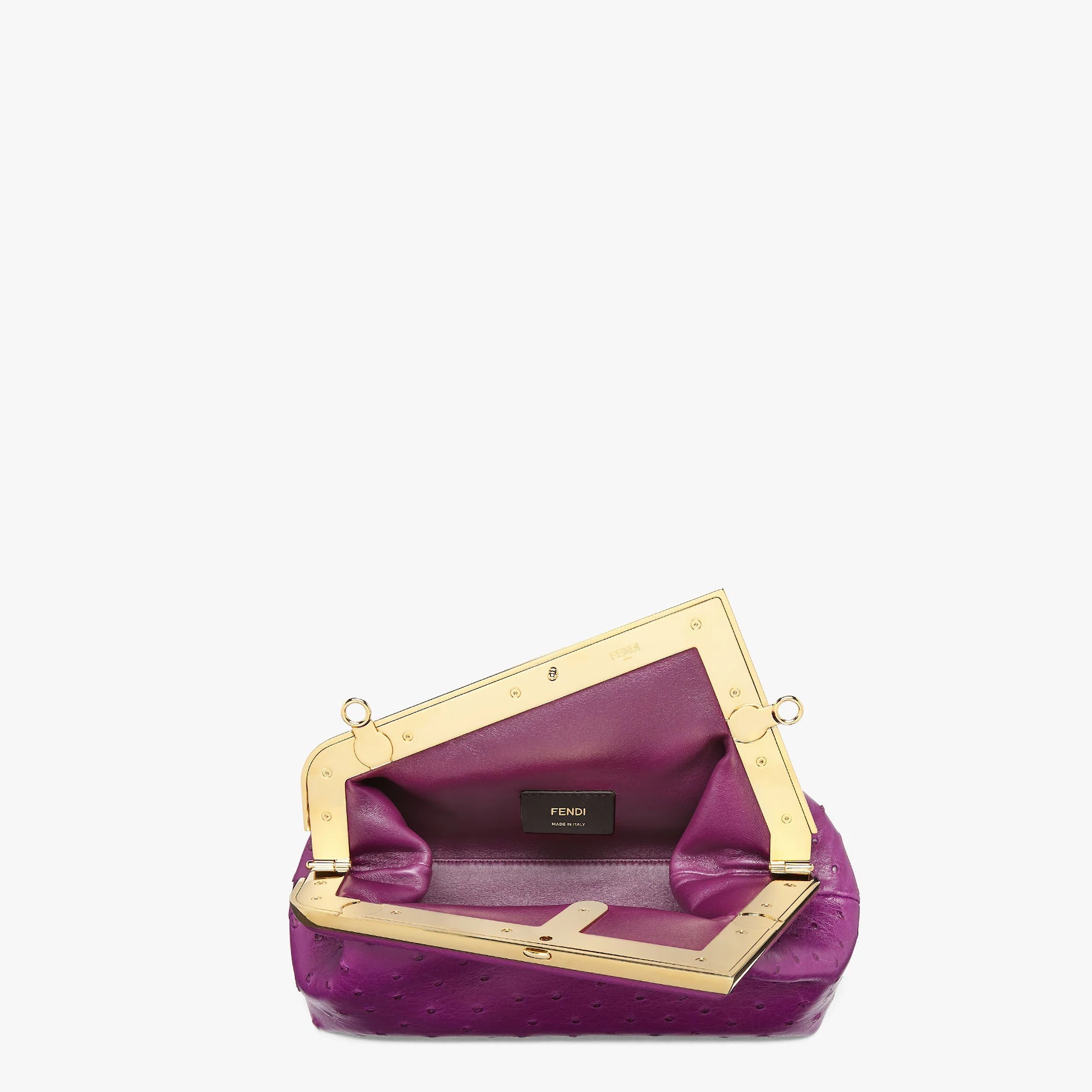 Purple ostrich leather bag - 4