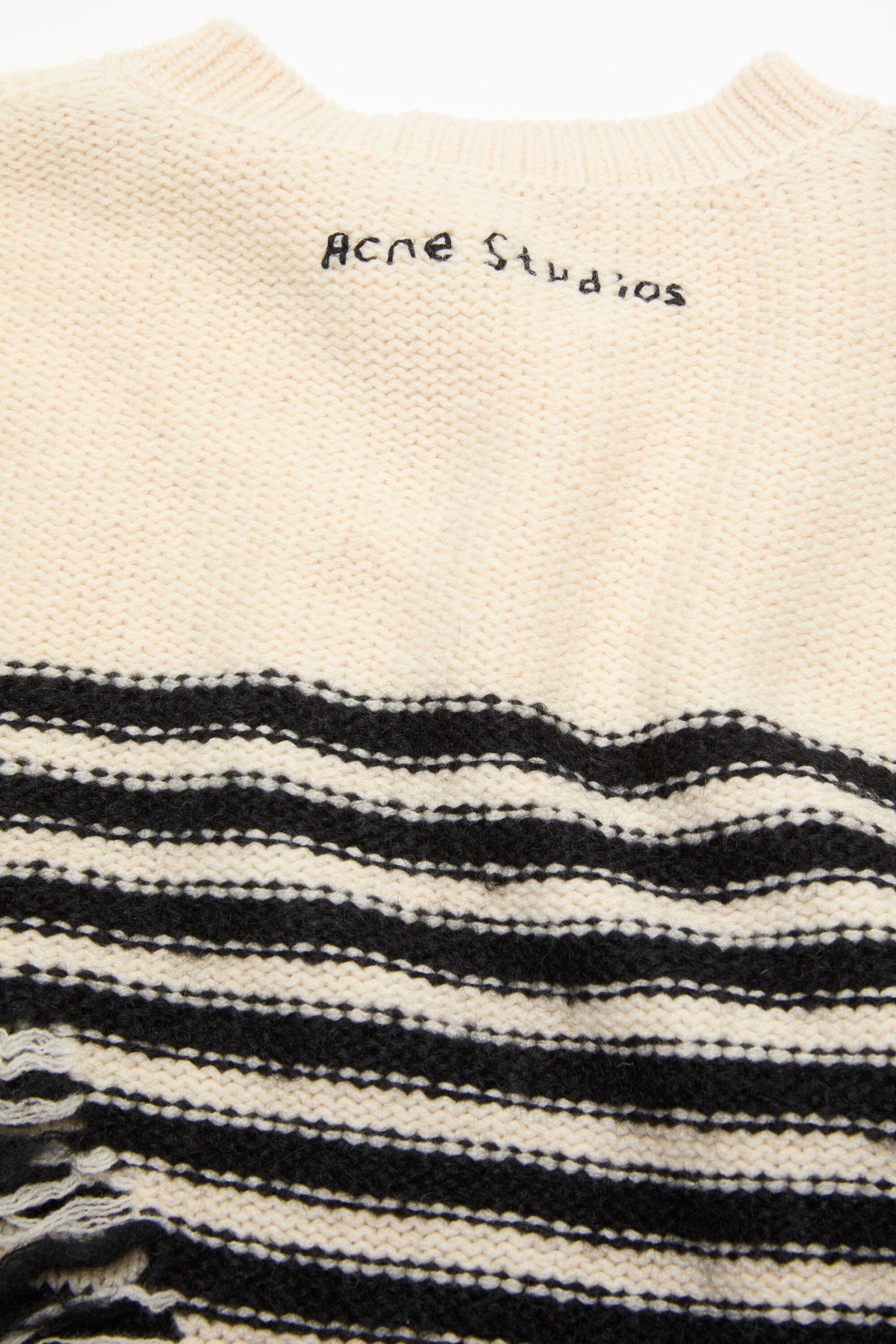 Distressed wool jumper - Black/oatmeal melange - 3