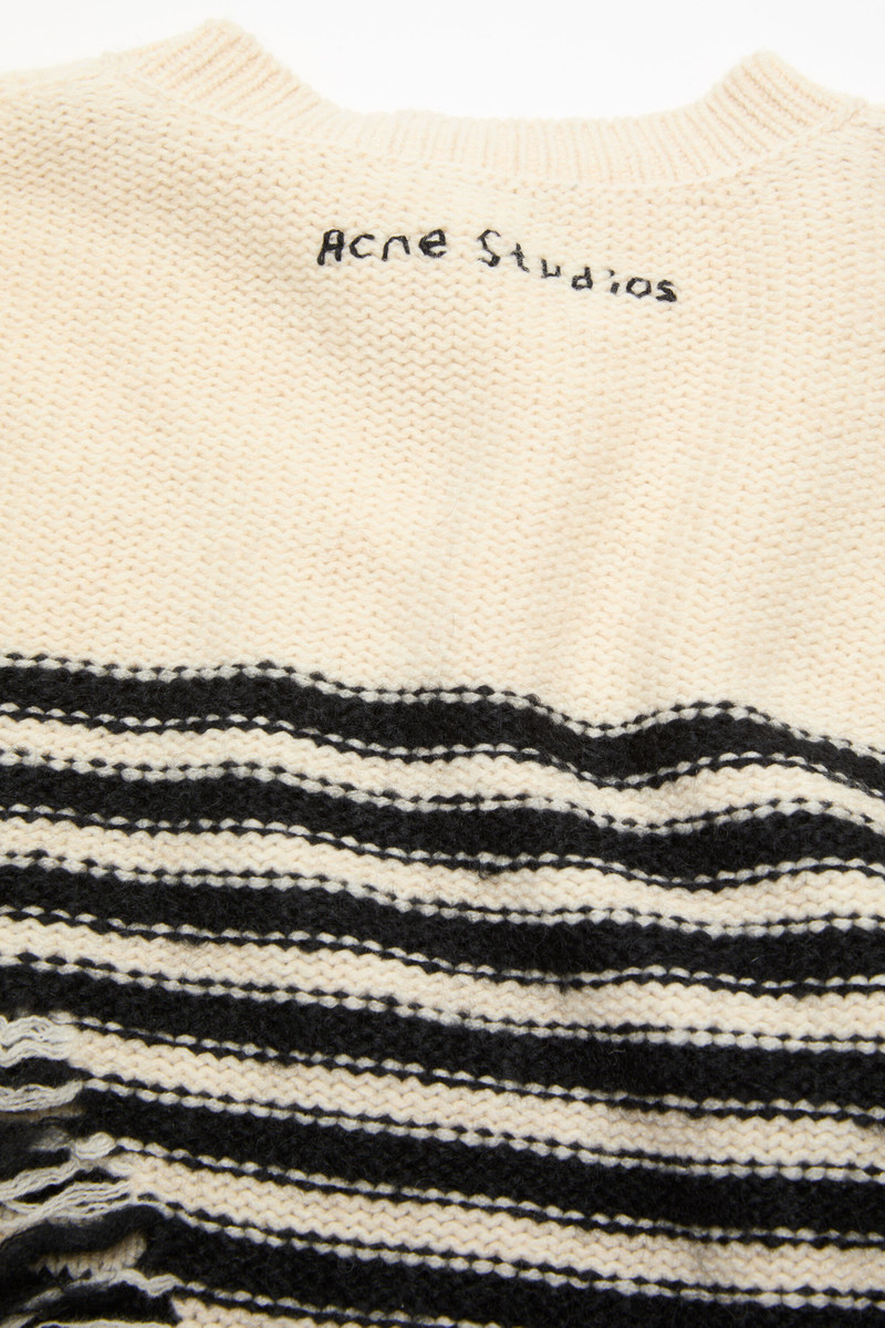 Distressed wool jumper - Black/oatmeal melange 3