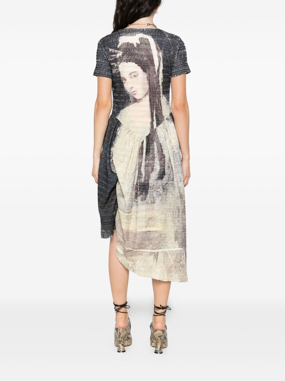 Noah printed shirring dress - 4