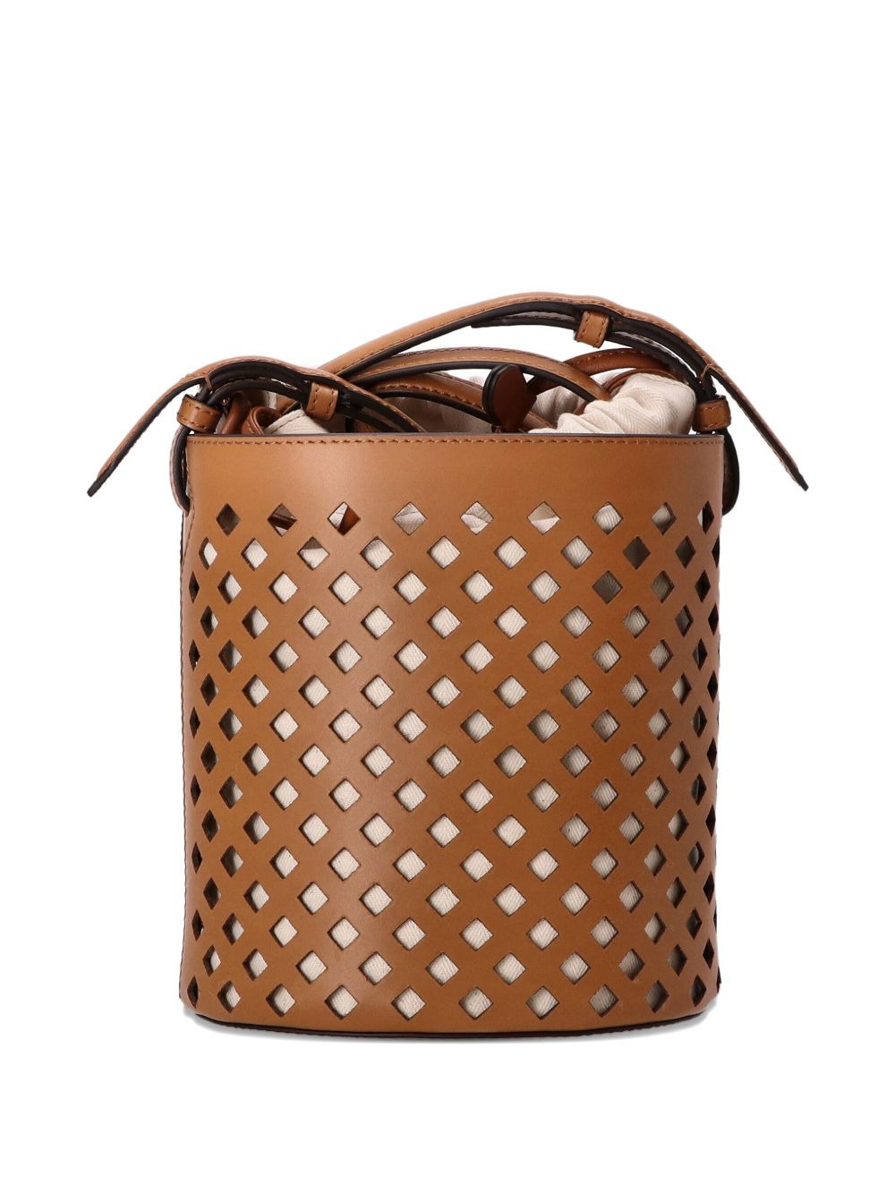 Perfurated Bucket leather bag - 2