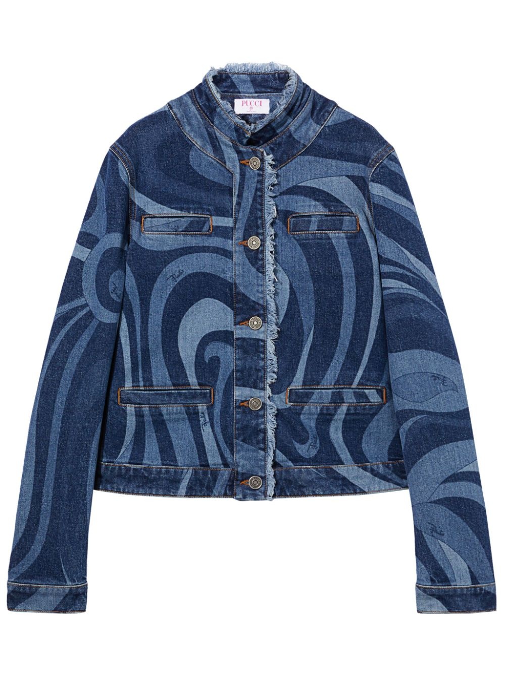 Marmo-print denim jacket - 1