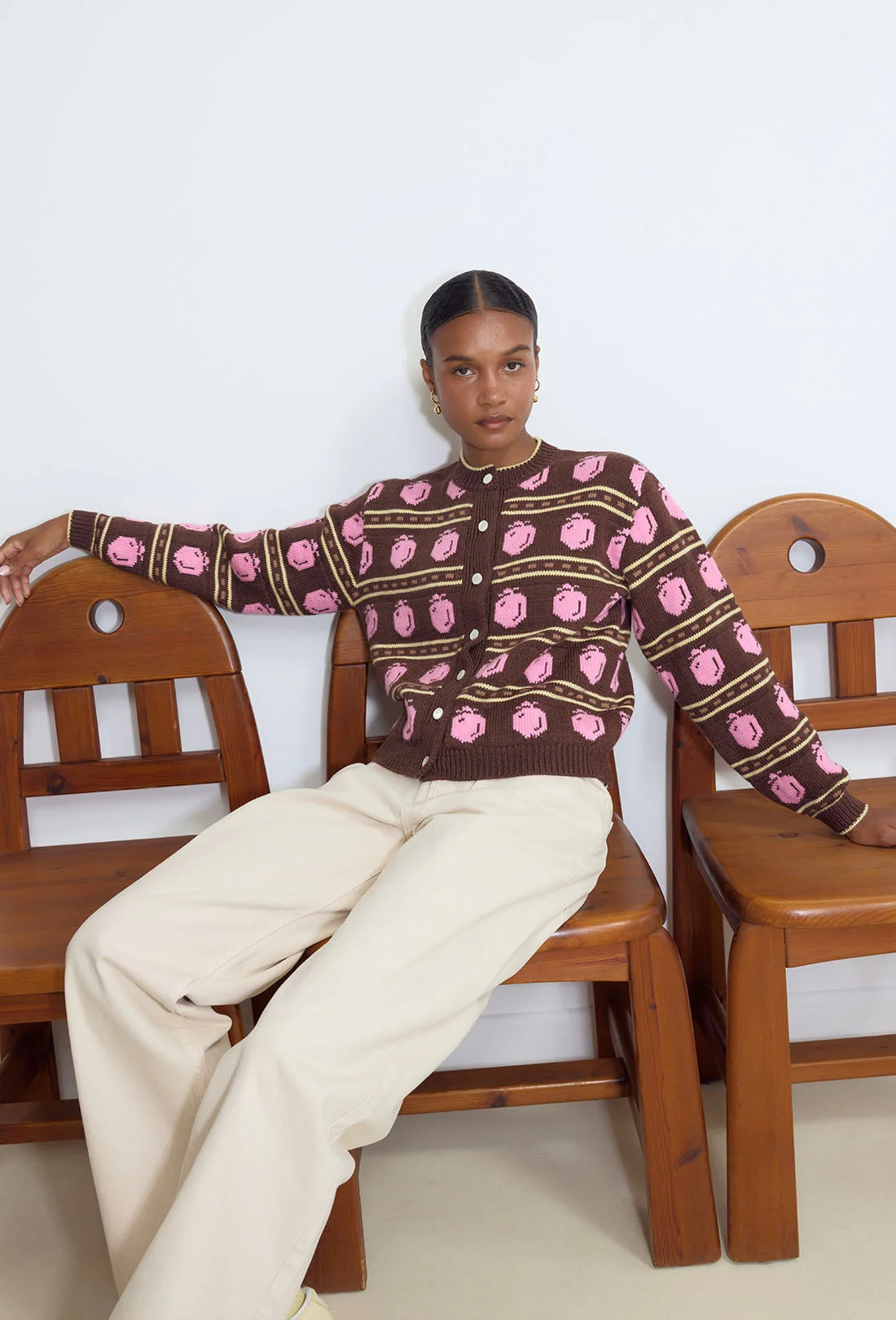 Ambrosia Cardigan - Brown/Multi - 1