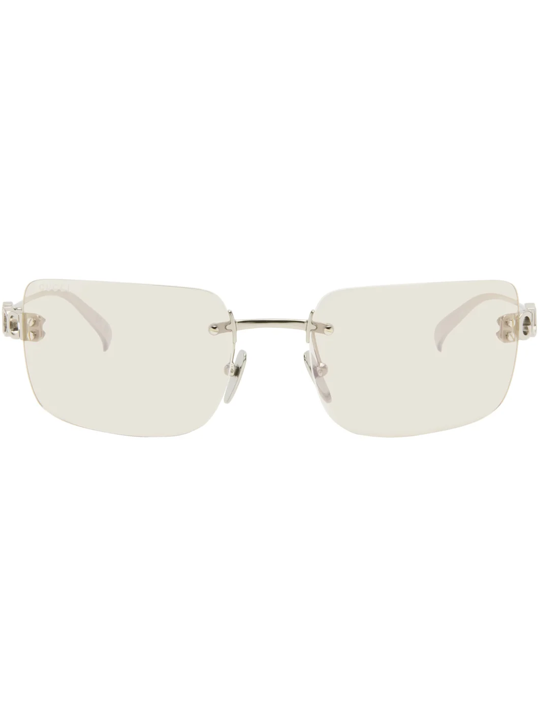 Silver Frameless Square Sunglasses - 1