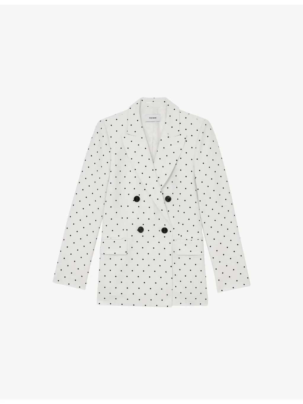 Beatrix Double-Breasted Polka-Dot Woven Suit Jacket - 1