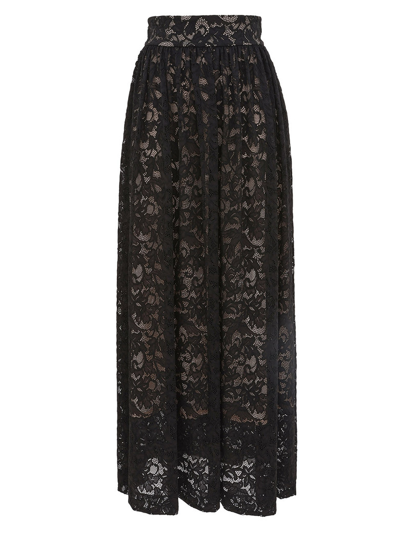 LACE GATHERED MAXI SKIRT 1