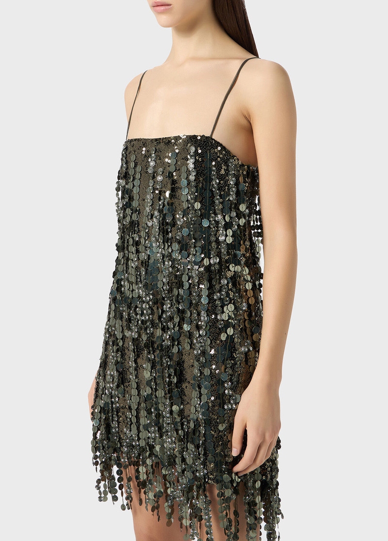 DRESS WITH SEQUIN, FLOWER AND BUGLE BEAD EMBROIDERY 4