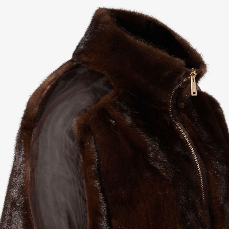 Jacket Brown mink and organza jacket 3