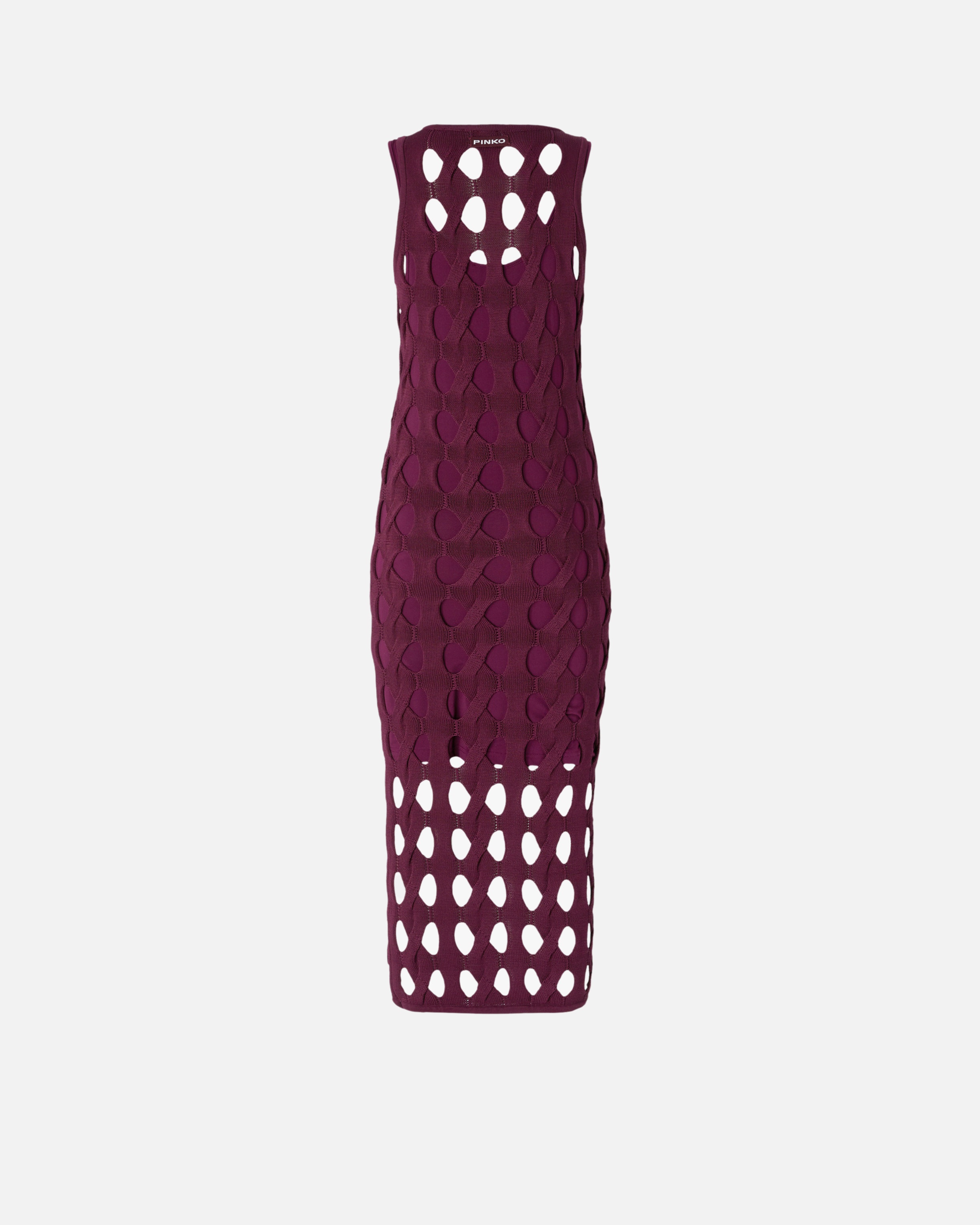 PERFORATED KNIT MIDI DRESS - 6