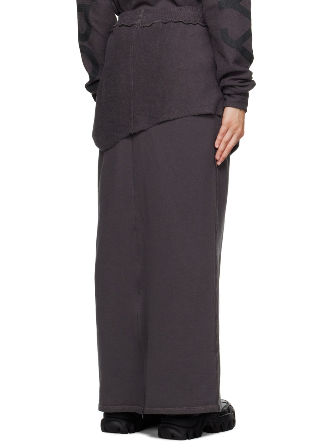 Gray Layered Maxi Skirt - 3