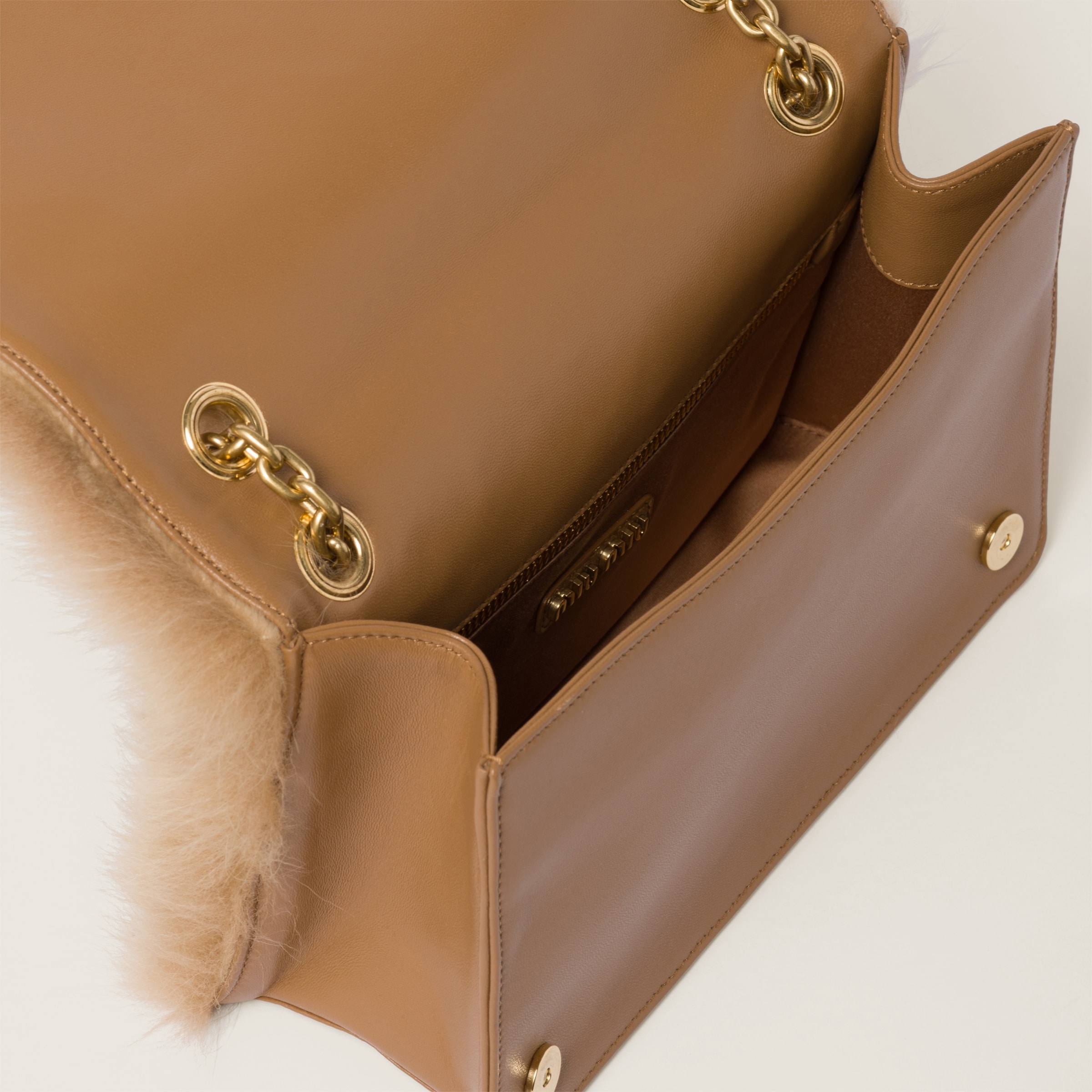 Shearling bag with leather details - 5
