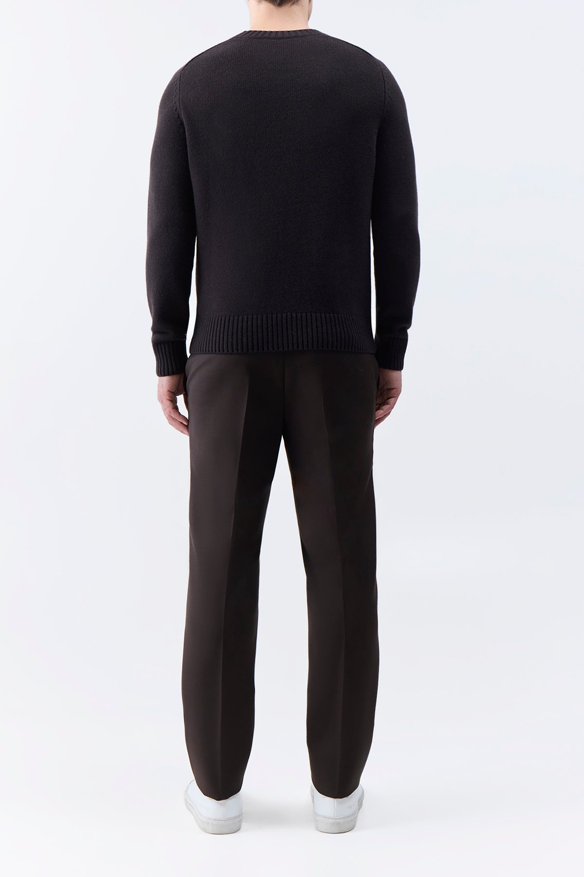 Francesco Knit Sweater in Chocolate Cashmere - 4
