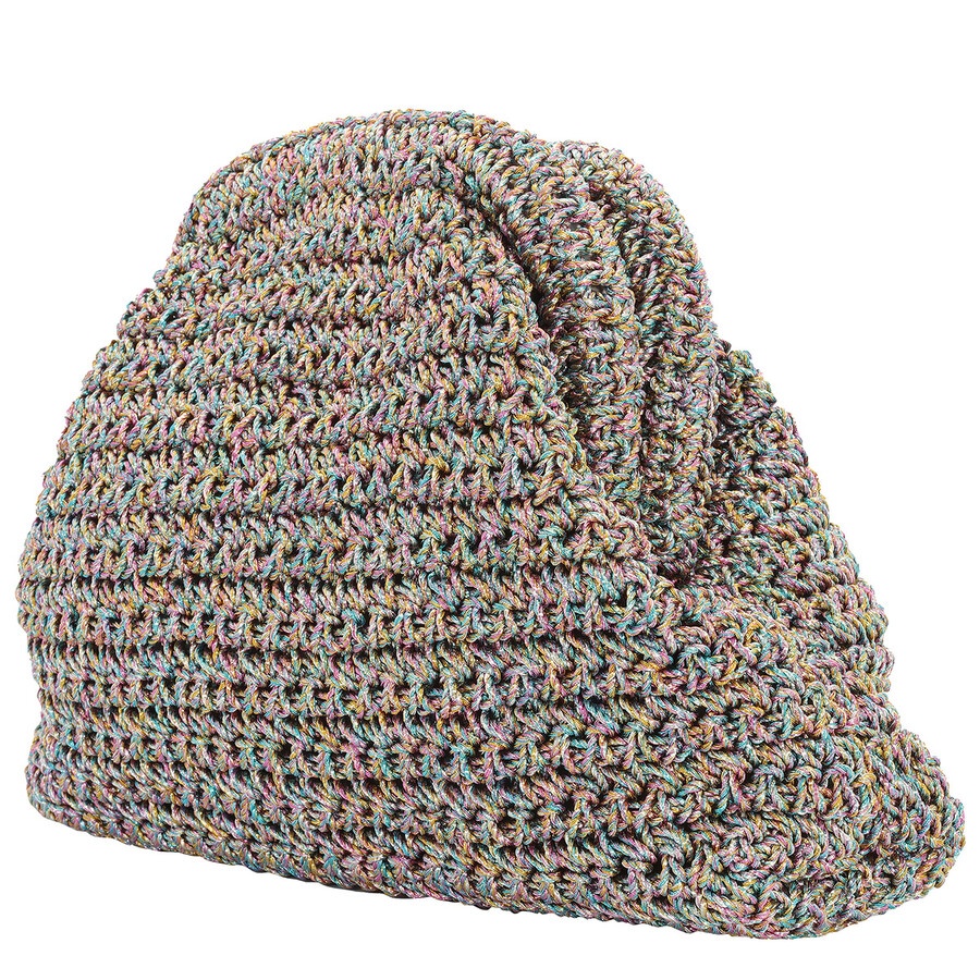 Maria La Rosa - Maria La Rosa Rainbow Ladies Mini Game Metallic Crochet Clutch - 4