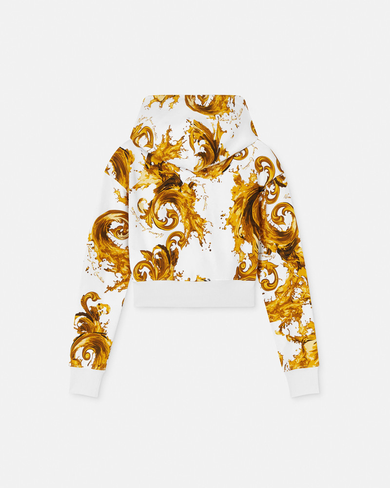 Printed Cotton-Jersey Crop Hoodie 3