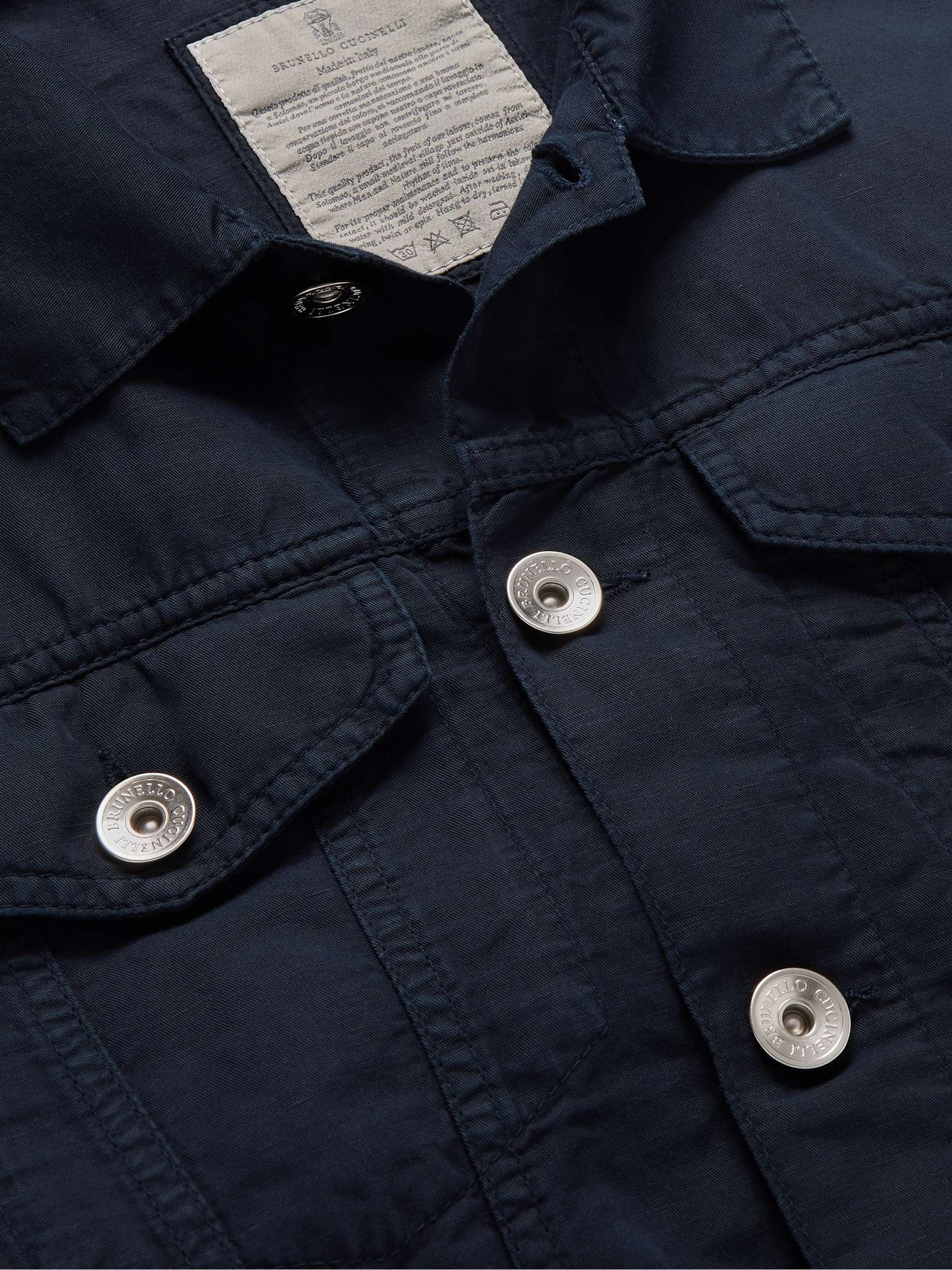 Linen and Cotton-Blend Twill Trucker Jacket - 5