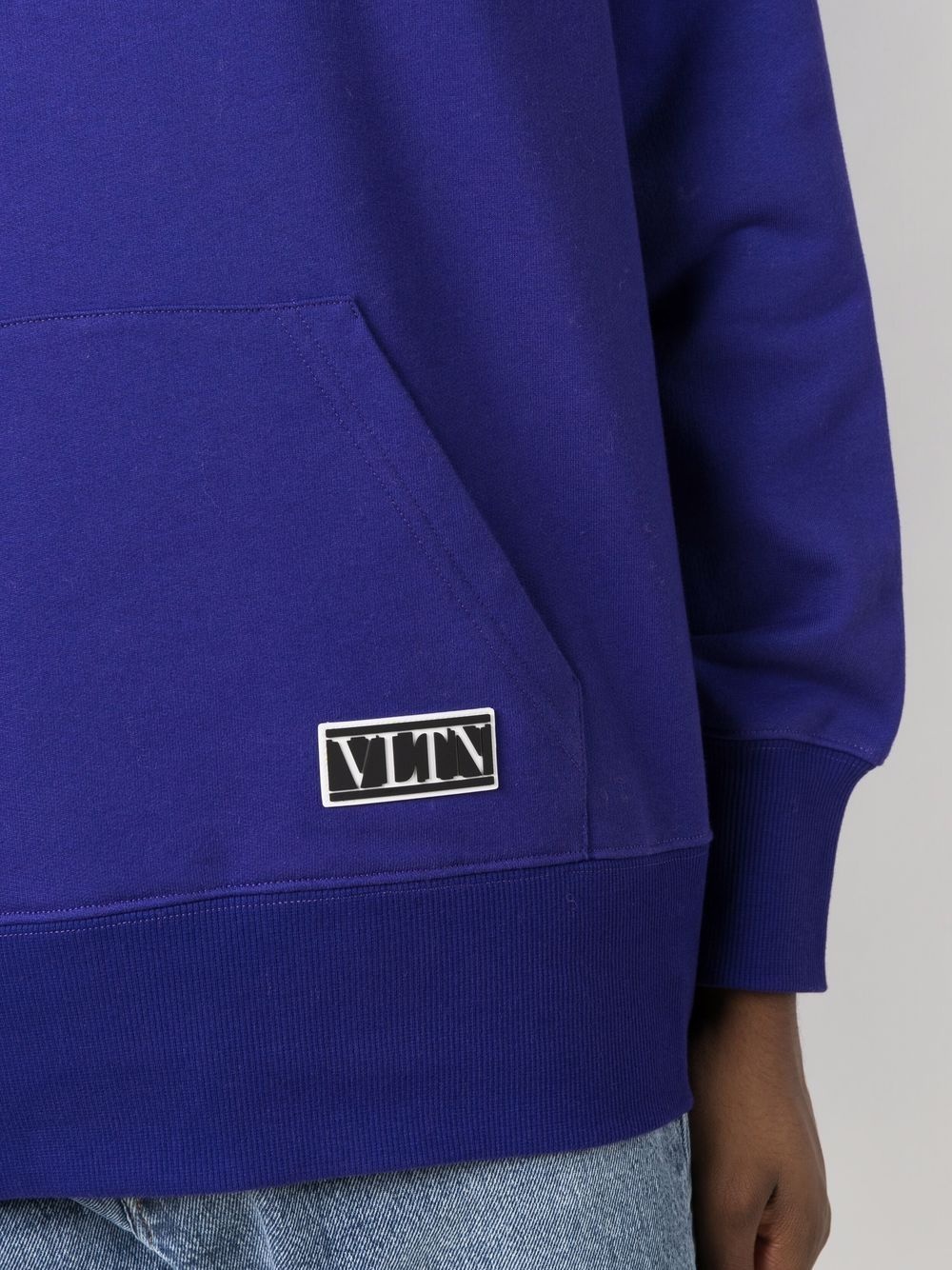 VLTN patch cotton hoodie - 5