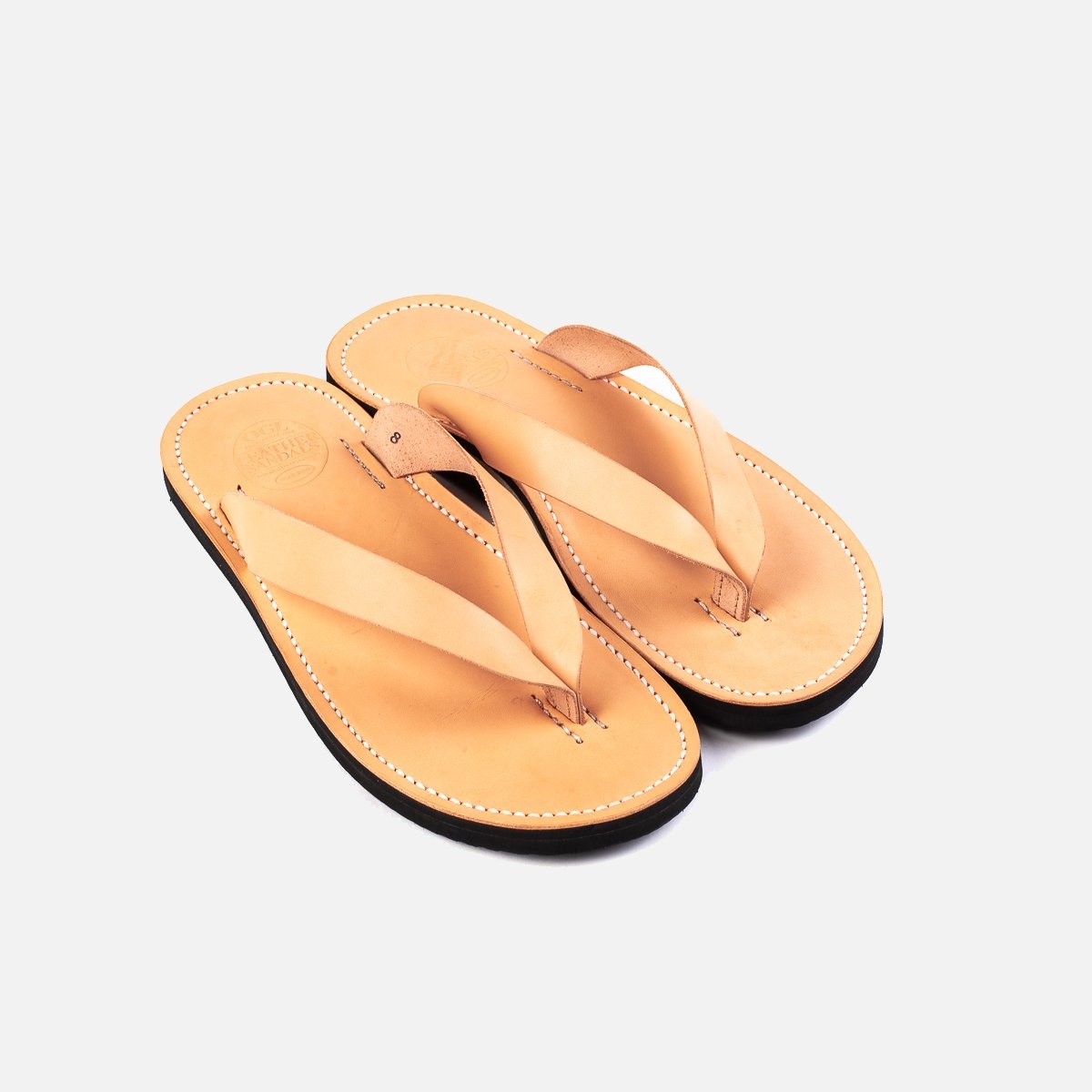 OGL-DRSOLE-THONG-NAT OGL X Dr. Sole Leather Thong Sandals - Natural - 4