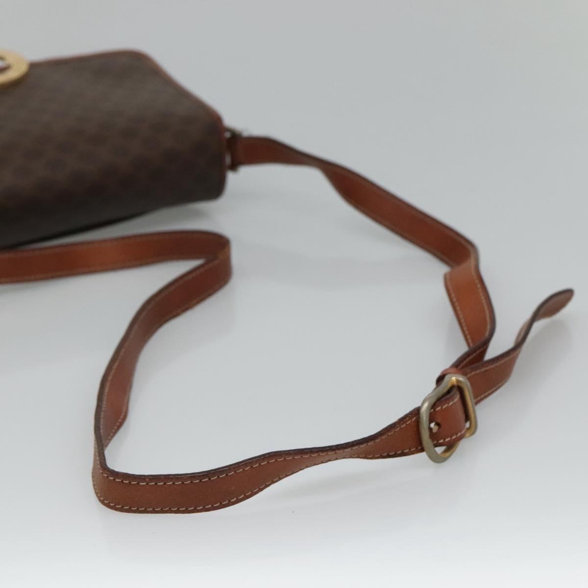 CELINE Macadam Canvas Shoulder Bag Pvc Brown Gold - 7