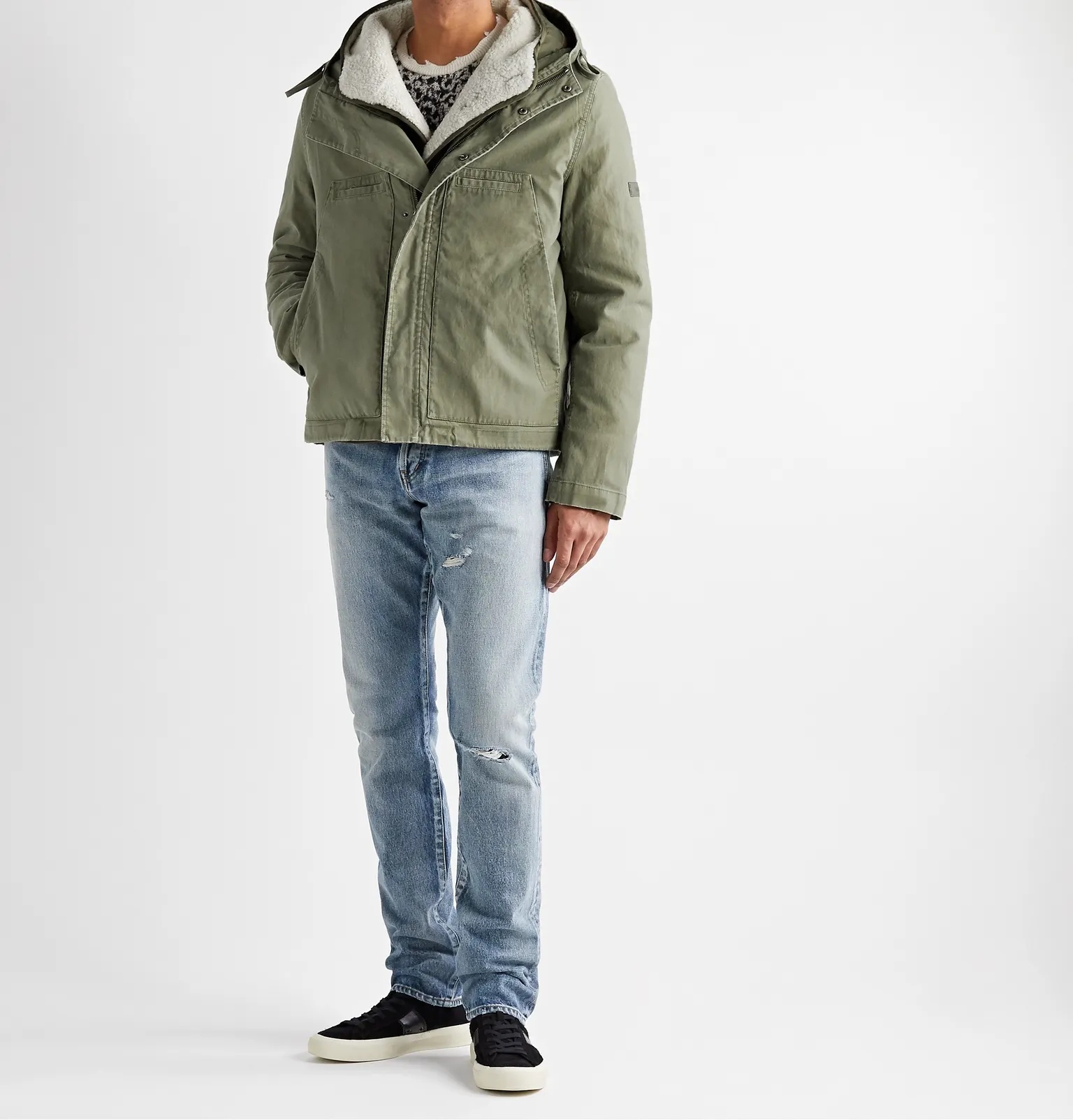 Cotton-Twill Jacket with Detachable Ripstop and Shearling Liner - 2