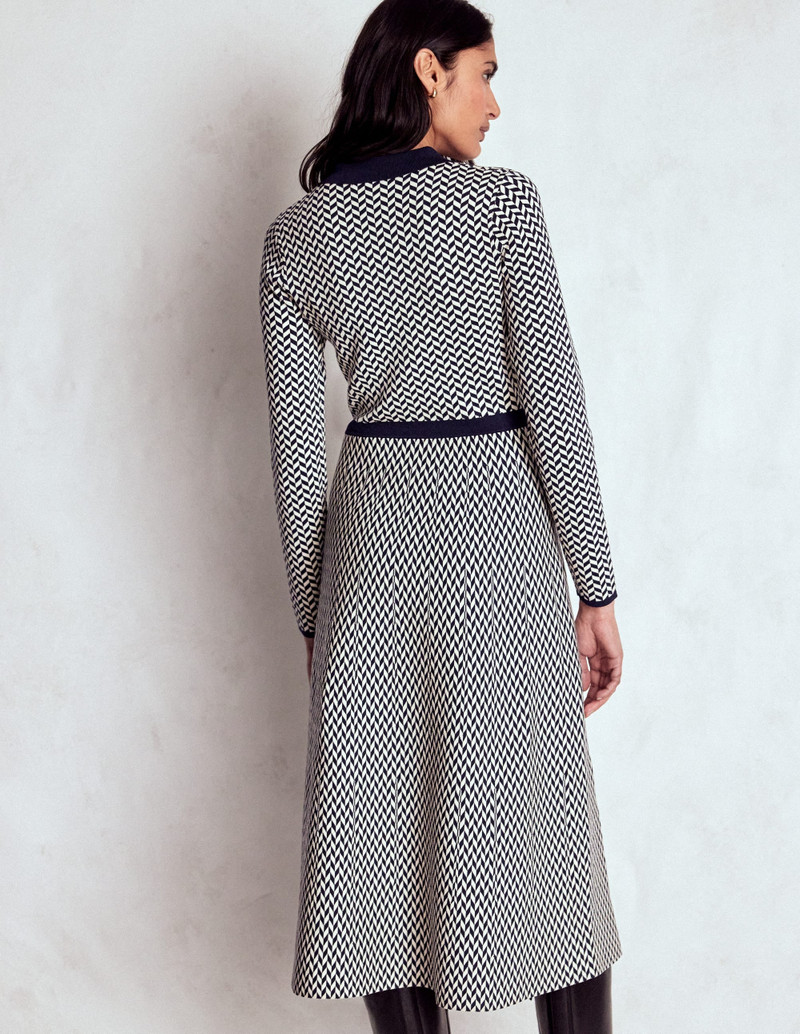 Fiona Chevron Knitted Dress-Chevron 5