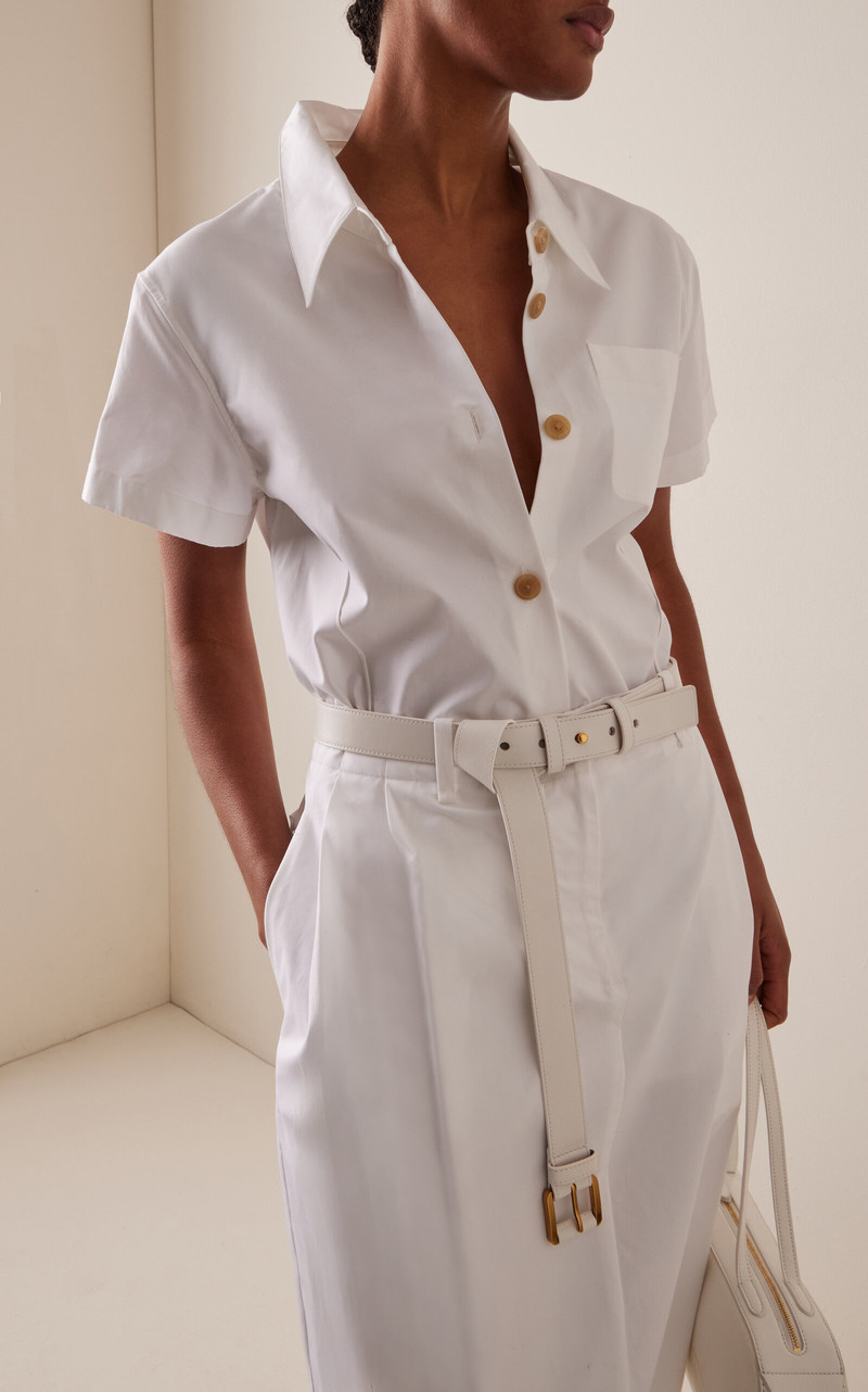 MICHAEL KORS COLLECTION Kaitlin Leather Belt white outlook