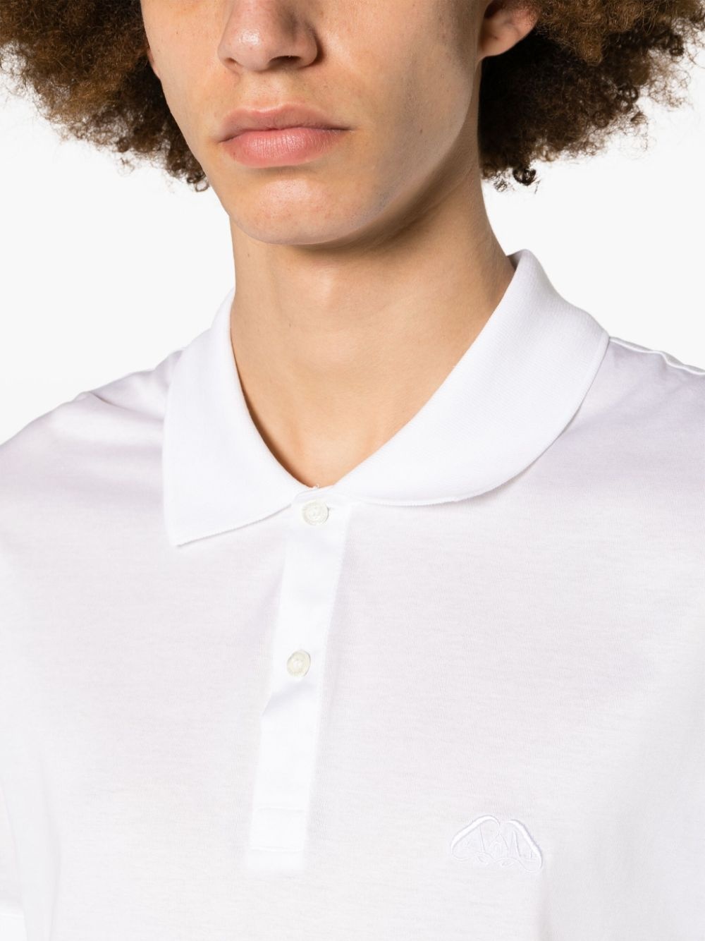 logo-embroidered jersey polo shirt - 5
