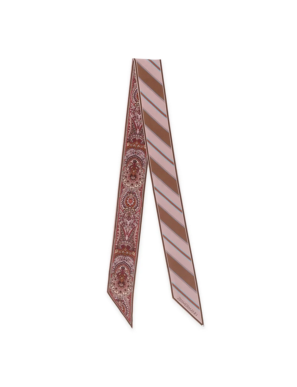 PRINTED SILK RIBBON SCARF - 1