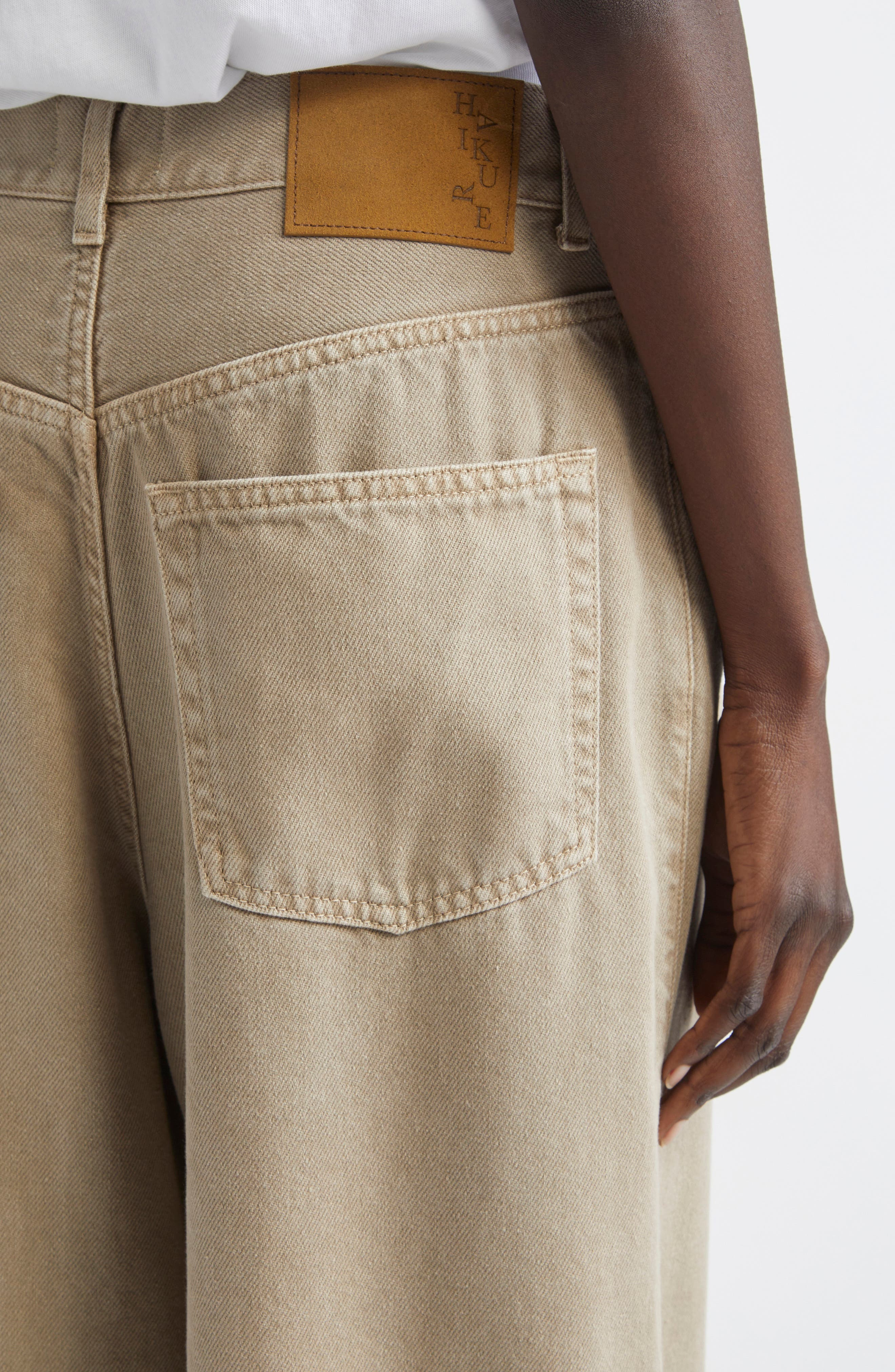 Haikure Candy Pleated Wide Leg Jeans in Ecru at Nordstrom - 5