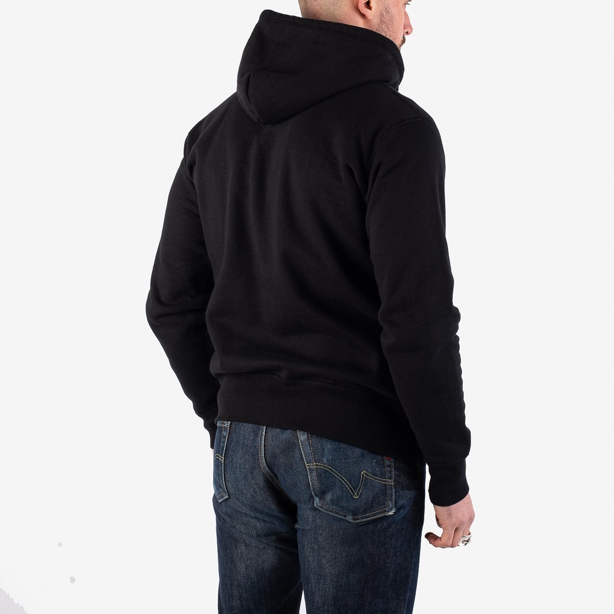 IHSW-58-BLK Printed 14oz Ultra Heavyweight Loopwheel Cotton Zippered Hoodie - Black - 3