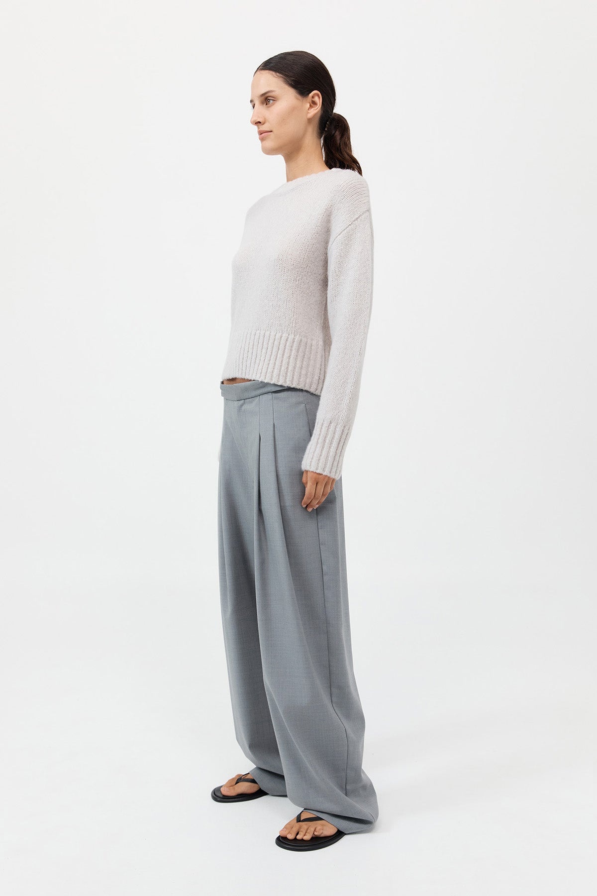 Wool Cashmere Blend Sweater - Mist - 4